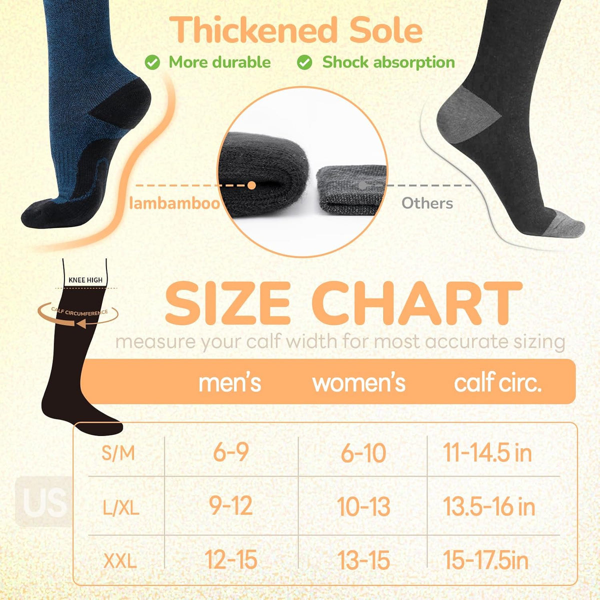 Merino Wool Compression Socks for Women Men 15-20 mmHg for flying | Soft & Breathable for Travel, Running