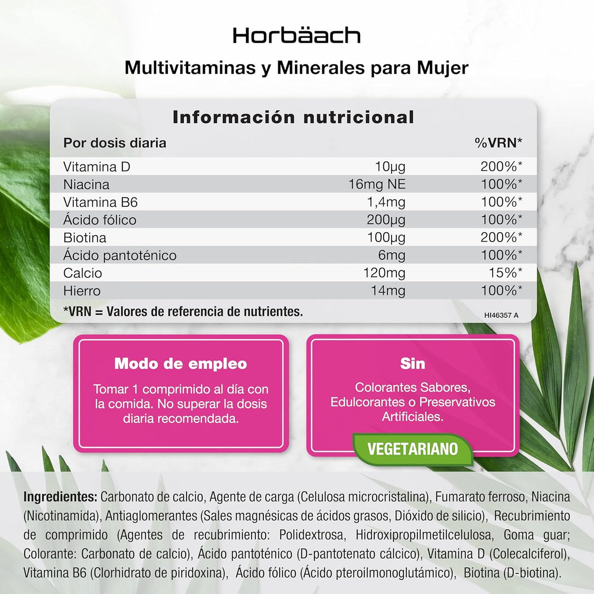Women's Multivitamins | Energy | Hormonal Balance | Immunity | Hair Skin & Nails | Bones | 180 Tablets with Iron, Vitamin B6, Biotin & More! | Vegetarian | Horbaach