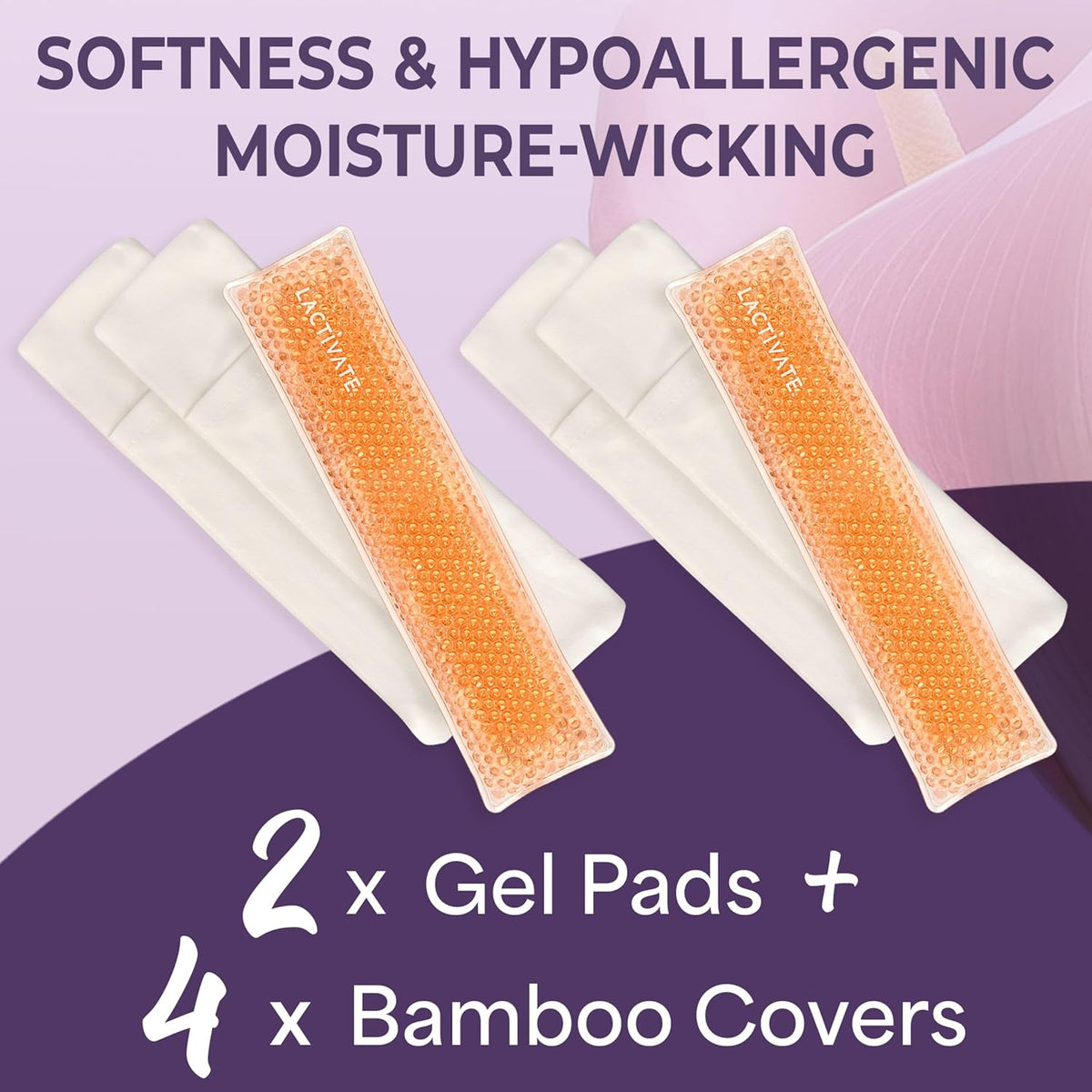 Lactivate Perineal Ice Pack for Maternity Postpartum Care - Set of Two Reusable Hot & Cold Gel Pads with 4 Soft Bamboo Covers for Vaginal Tears - Hospital Bag Maternity Essentials for New Mums