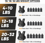 APEXUP Adjustable Weighted Vest, 4-10lb/12-18lb/20-32lb Vest with 6 Ironsand Weights and Large Pocket, Weight Vest for Men Women Strength Training, Running, Walking