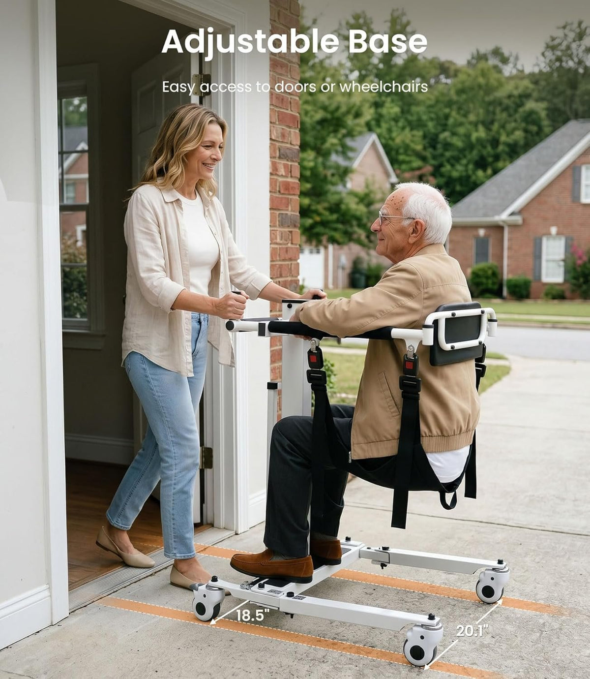 VOCIC Electric Transfer Lift for Car, Portable Folding Patient Lift Transfer Chair, Electric Assist Lift Aid for Seniors, Adults, AY06