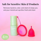 Pixie Feminine Wash – Foaming Cleaner with Natural Ingredients – pH Balanced & Plant Based – For Your Menstrual Cups and Discs, TSA Approved 2.5oz