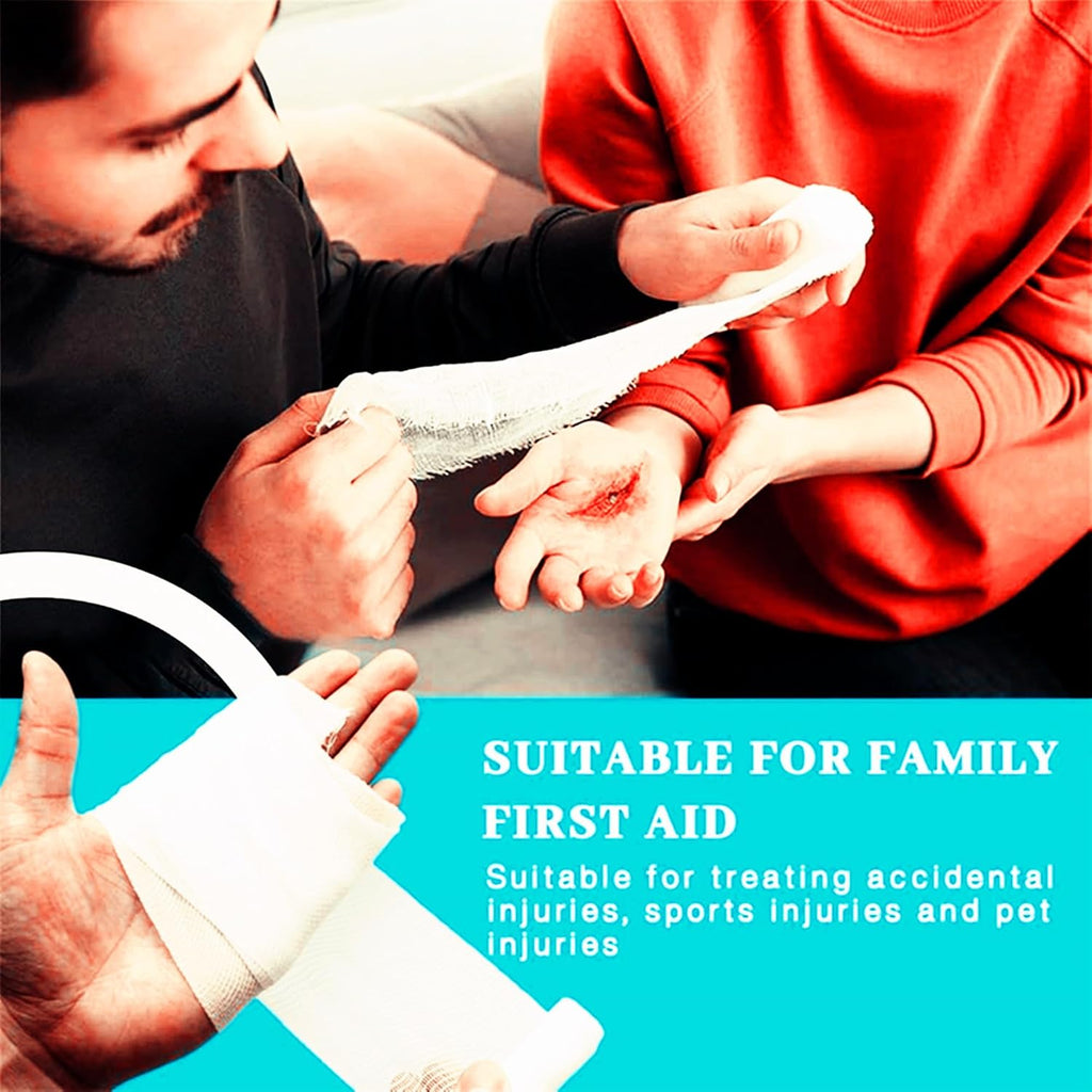 10 Pcs Elastic Stretch Gauze Bandage | Medical-Grade Sterile Self-Adherent Pressure Wrap | 10cm x 4.5m First Aid Bandages for Wound Care, Sprains & Joint Support