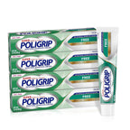 Poligrip Free Denture Adhesive Cream, Strong All Day Hold, Food Seal, Comfort, Clinically Proven, Flavor Free, Zinc Free, 2.4 Oz, 4 Count