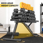 Adjustable Weight Bench for Home Gym, 600LBS Capacity Foldable Workout Bench with 7 Backrest Positions for Full Body Exercise, Compact for Small Spaces, Incline Decline Flat Bench with Quick Adjustment & Easy Folding