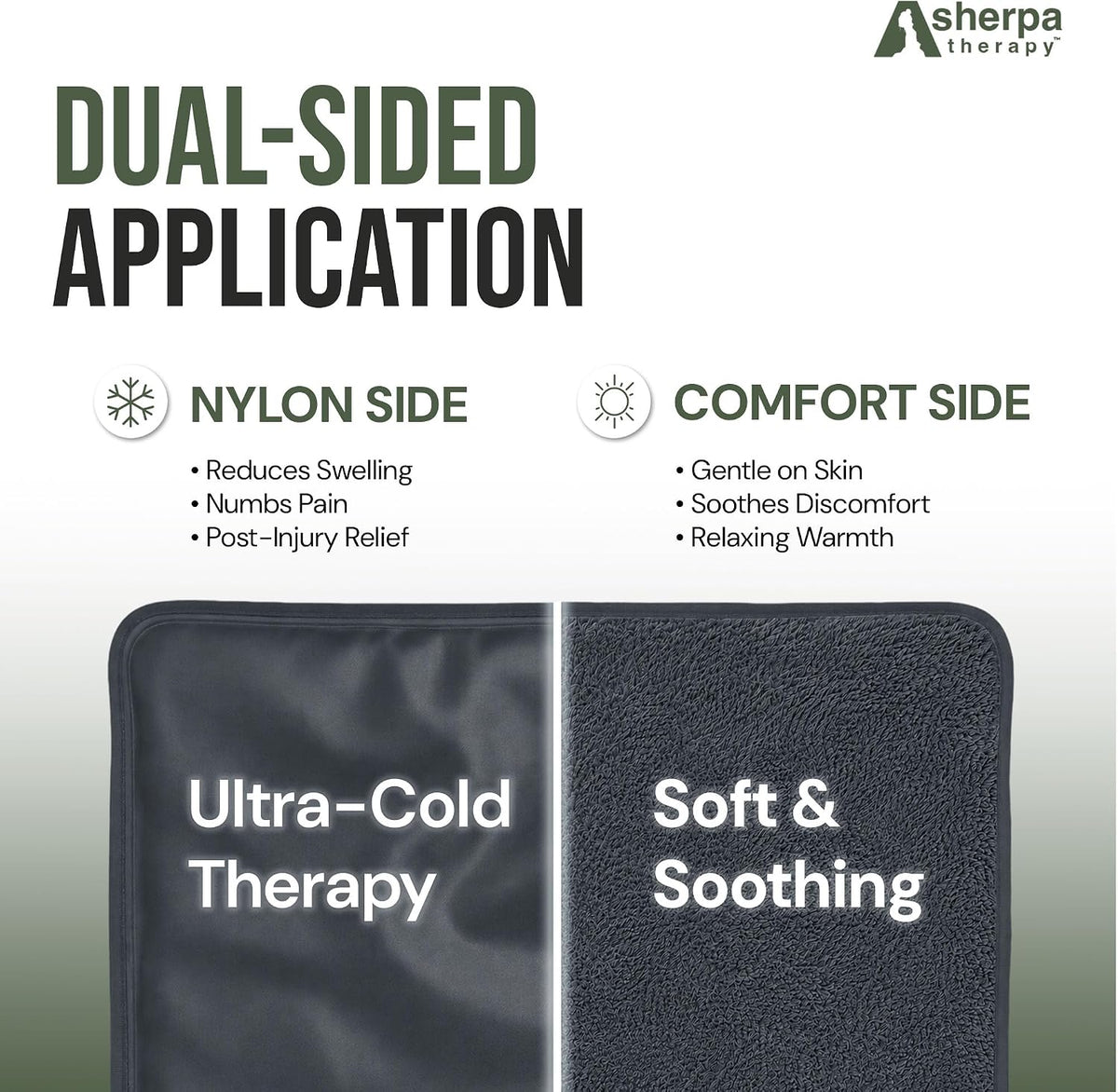 Flexible Hot and Cold Gel Pack, Large 11.5" x 14.5" | Reusable soft gel ice pack for injuries, recovery, dual-sided plush, medical grade for back, shoulder & muscle relief, grey