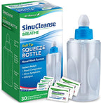 SinuCleanse Soft Tip Squeeze Bottle Sinus Rinse Kit with 30 Saline Packets | All-Natural Nasal Wash System Moisturizes & Relieves Nasal Congestion Due to Cold & Flu, Dry Air, Allergies, Made in USA