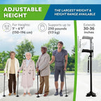 HONEYBULL Walking Cane for Men & Women, Foldable Free Standing Cane | Adjustable height, collapsible design, heavy-duty, pivot base for stable support, ergonomic handle