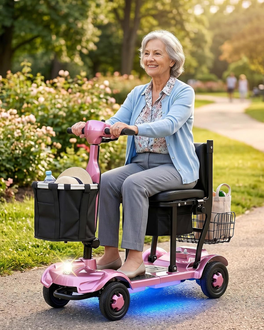Lightweight Mobility Scooters for Seniors&Adults, Foldable 4 Wheel Scooter