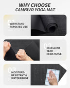 CAMBIVO Extra Long Wide Yoga Mat, Thick PVC Workout Mat | For tall and plus-size, cushioned PVC with non-slip bottom, for home gym pilates barefoot and bodyweight training