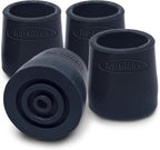 Steel-Reinforced Walker, Commode, and Bath Bench Replacement Rubber Tips, Black, 1 1/8" (Pack of 4) …