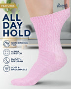 Pembrook® Diabetic Socks for Women 6 Pairs Bamboo Viscose Non-Binding Neuropathy Moisture-Wicking Circulation Support