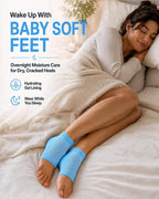 Moisturizing Socks, 100% Cotton Heel Socks for Dry Cracked Feet Women, Cracked Heel Treatment Silicone Heel Socks, Breathable Hydrating Gel Heel Protectors for Repair, Spa & Daily Use