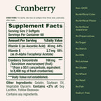 Nature's Bounty Cranberry Pills for Women Urinary Tract Health, Cranberry Supplements with Concentrate & Vitamin C, 120 Softgels