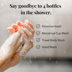 Pixie Feminine Wash – Foaming Cleaner with Natural Ingredients – pH Balanced & Plant Based – For Your Menstrual Cups and Discs, TSA Approved 2.5oz