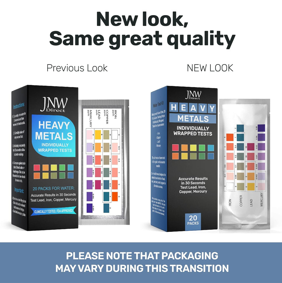 Heavy Metals Test - Drinking Water Testing Kit for Lead, Iron, Copper and Mercury, Fast Easy & Accurate Results With Mobile App, Simple at Home Testing to EPA Standards (Individually Wrapped 20 Packs)