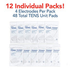 TENS 7000 Official TENS Unit Electrode Pads, 48 Pack, Premium Quality OTC Replacement Pads, 2" X 2", Compatible with Most Stim Machines Value Pack Replacement