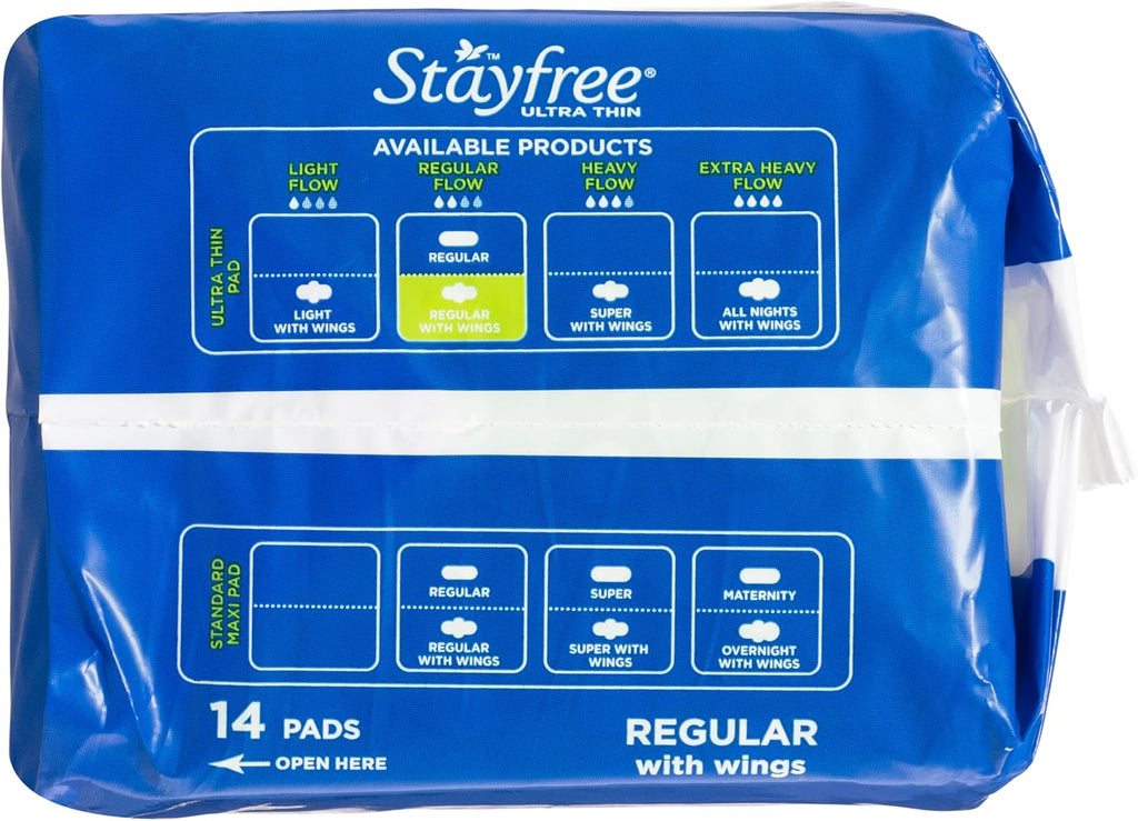 Stayfree Ultra Thin Regular Pads With Wings 14 Pack