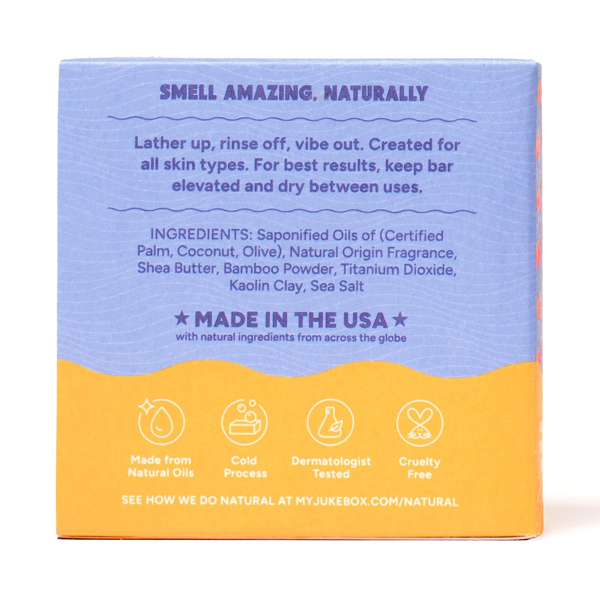 JUKEBOX Natural Women’s Bar Soap, Body Soap Bar (5oz, 1-Pack) | Shower & Bath Soap, Cold Process With Natural Oils, Gifts for Women, Island in the Sun