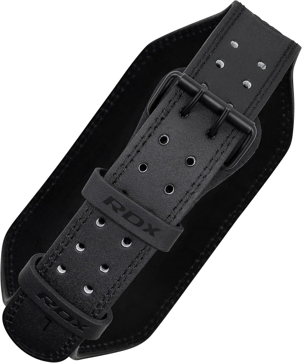 RDX Weight Lifting Belt Gym Fitness, Cowhide Leather, 4” 6” Padded Lumbar Back Support, 10 Adjustable Holes, Weightlifting Powerlifting Bodybuilding Deadlift Squat Workout Strength Training, Men Women