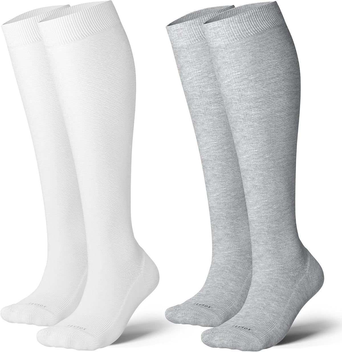 LEVSOX Cotton Compression Socks for Women&Men 20-30mmHg Knee High Cute Support Sock for Nurses Pregnancy Travel