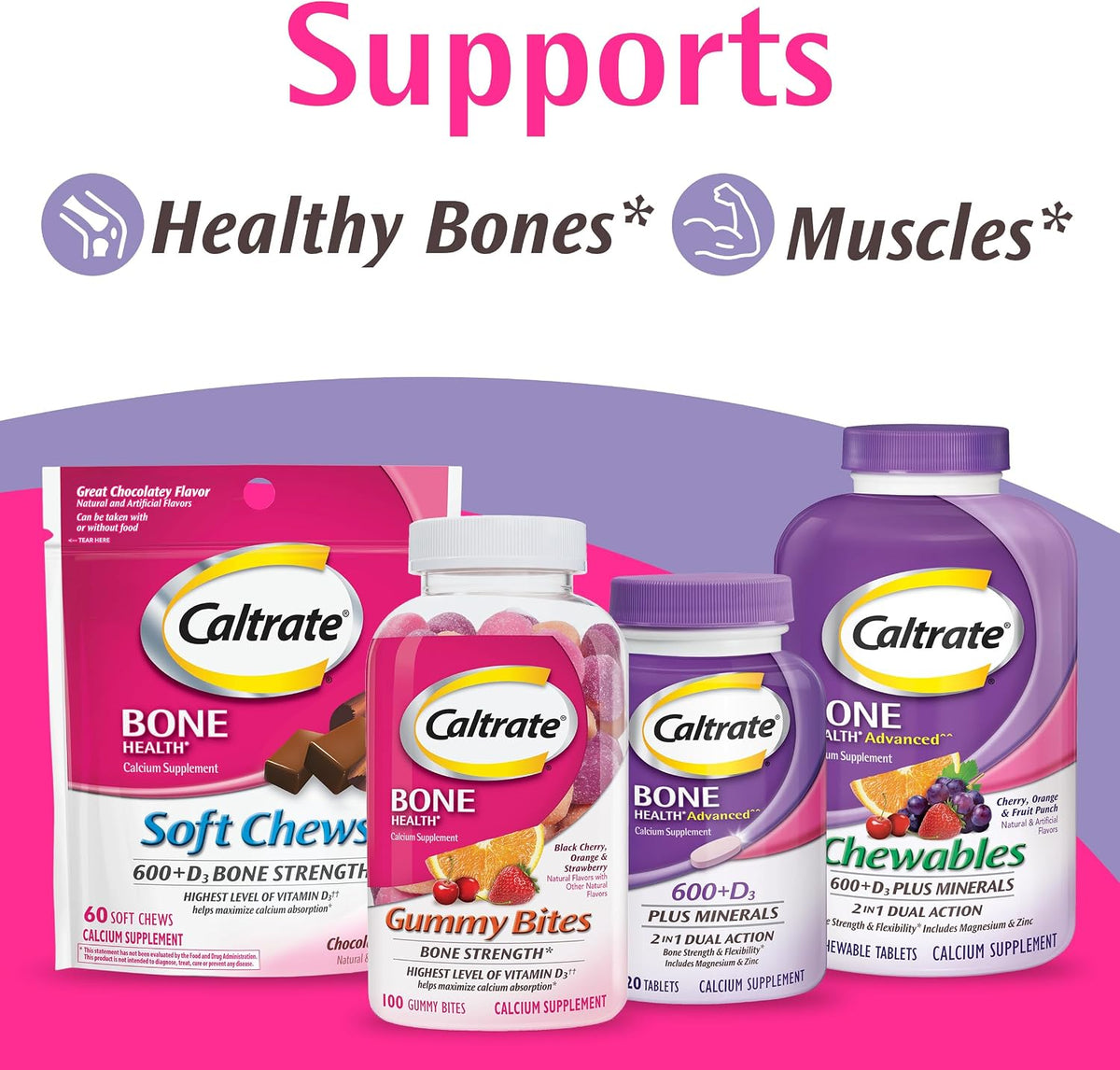 Caltrate Minis 600 Plus D3 Vitamin D and Calcium Supplement Tablets, 150 Ct