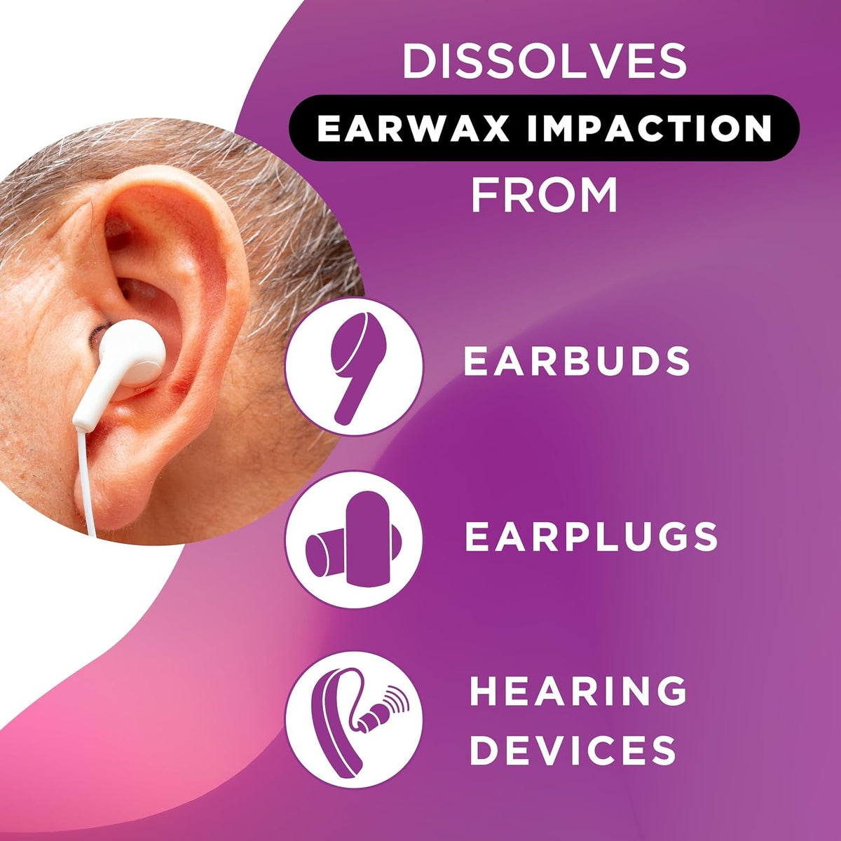 LIPO Earwax Removal Drops, Ear Cleaning for Wax & Clogged Ears, 0.5 fl oz | Peroxide-Free, Gentle, Hygiene Support, Build-Up & Daily Use