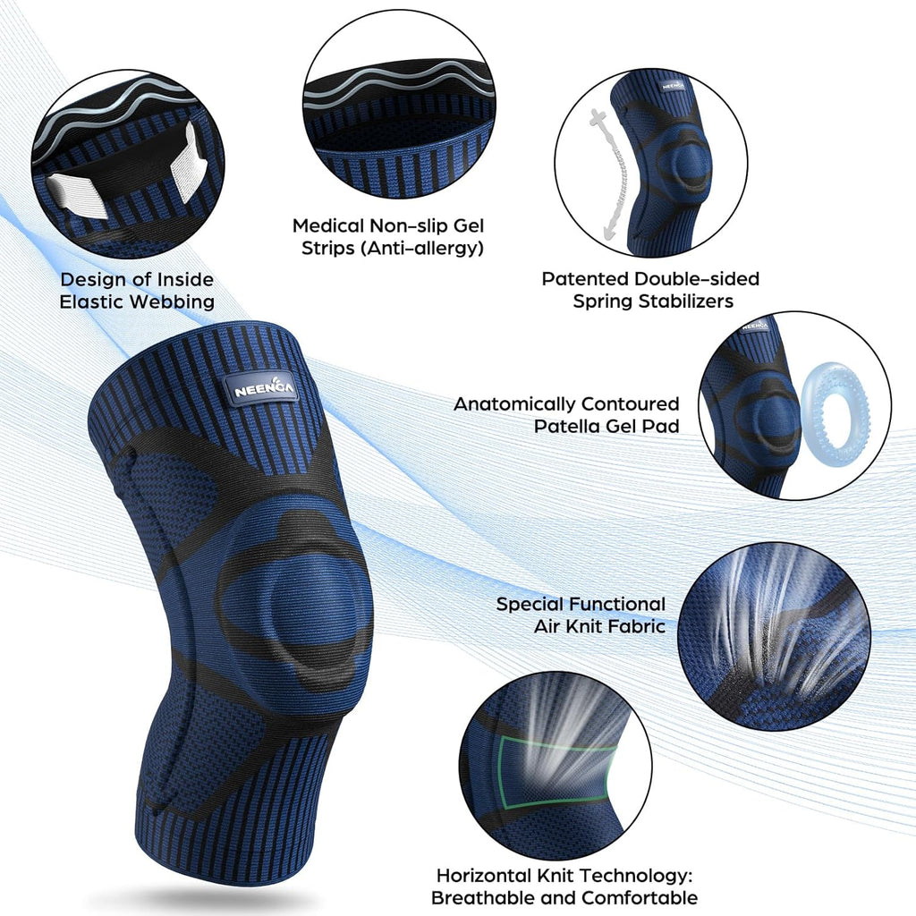 NEENCA Professional Knee Brace for Pain Relief, Medical Knee Support with Patella Pad & Side Stabilizers, Compression Knee Sleeve for Meniscus Tear, ACL, Joint Pain, Runner, Workout - FSA/HSA Eligible