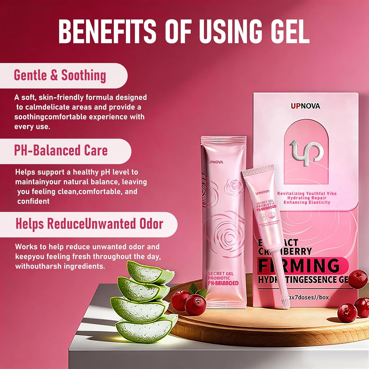 Firming Hydrating Essence Gel for Intimate Care – 5g x 7 Tubes | pH Balancing, Moisturizing, Brightening, Tightening | Women's Intimate Gel | Gentle & Soothing Formula