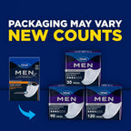 Tena Men Overnight Guards, Incontinence Pads for Men, 30 ct | Engineered to fit the male anatomy, these discreet, cup-shaped male guards help manage heavier bladder leaks, odor & wetness