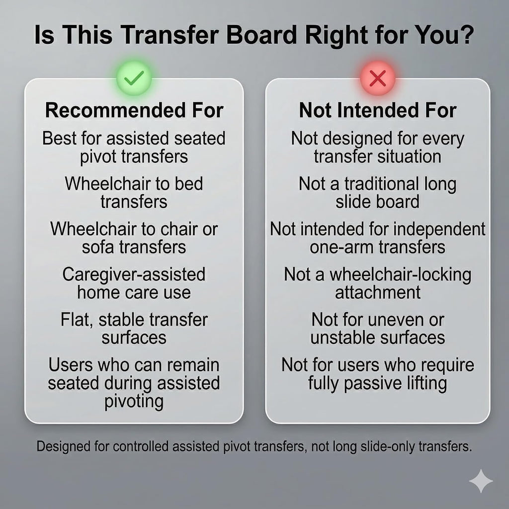 Rotating Transfer Board with Turntable & Dual Assisted Handles - FSA/HSA - Eligible Sliding Transfer Board for Wheelchair to Bed or Sofa, Non-Slip Home Care Mobility Aid for Seniors & Caregivers White