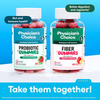 Physician's CHOICE Probiotic Gummies with Vitamin D & Prebiotic Fiber - Sugar Free - 1B CFUs of Clinically Studied Probiotic - Supports Immune & Gut Health for Women & Men - Watermelon Flavor - 60CT