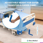 GloryMEQ Point A Tech PAM‑3SE Semi‑Electric Hospital Bed – 3‑Function Adjustable Home‑Care Bed with Bedside Controls, Locking Casters & Safety Rails, Includes Foam Mattress, Bed Tray & 2 Sheets