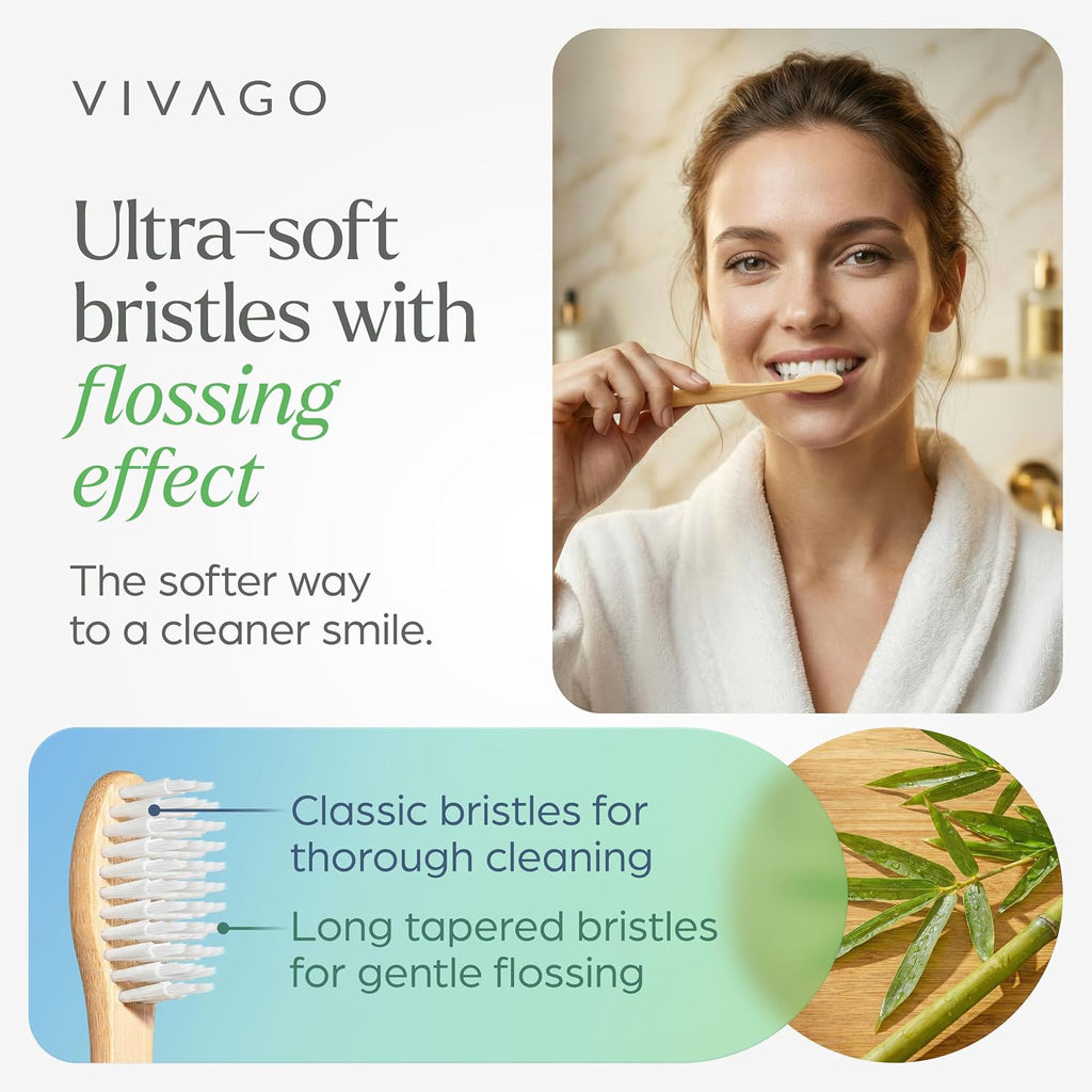 VIVAGO Extra Soft Toothbrushes for Adults - Ultra Soft Bristle Toothbrush