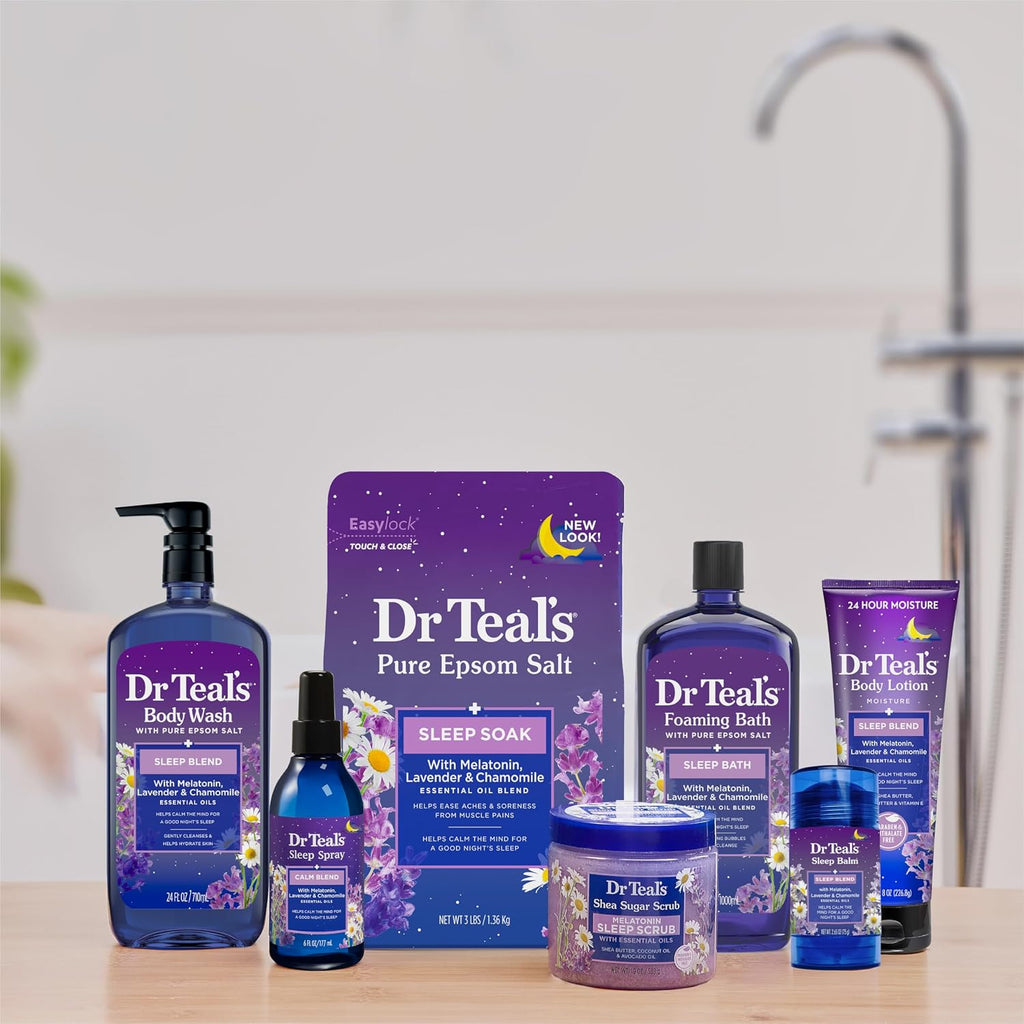 Dr Teal's Calm Blend Spray with Melatonin, Lavender & Chamomile Essential Oils, 6 fl oz (Pack of 3)