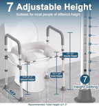 HOMLAND Toilet Seat Risers for Seniors with Handles, Dual-Crossbar, 400lb | Adjustable Height and Width, Padded Seat, Aluminum Reinforced Frame, Raised Handicap Elevated Toilet Seat Fit Any Toilet
