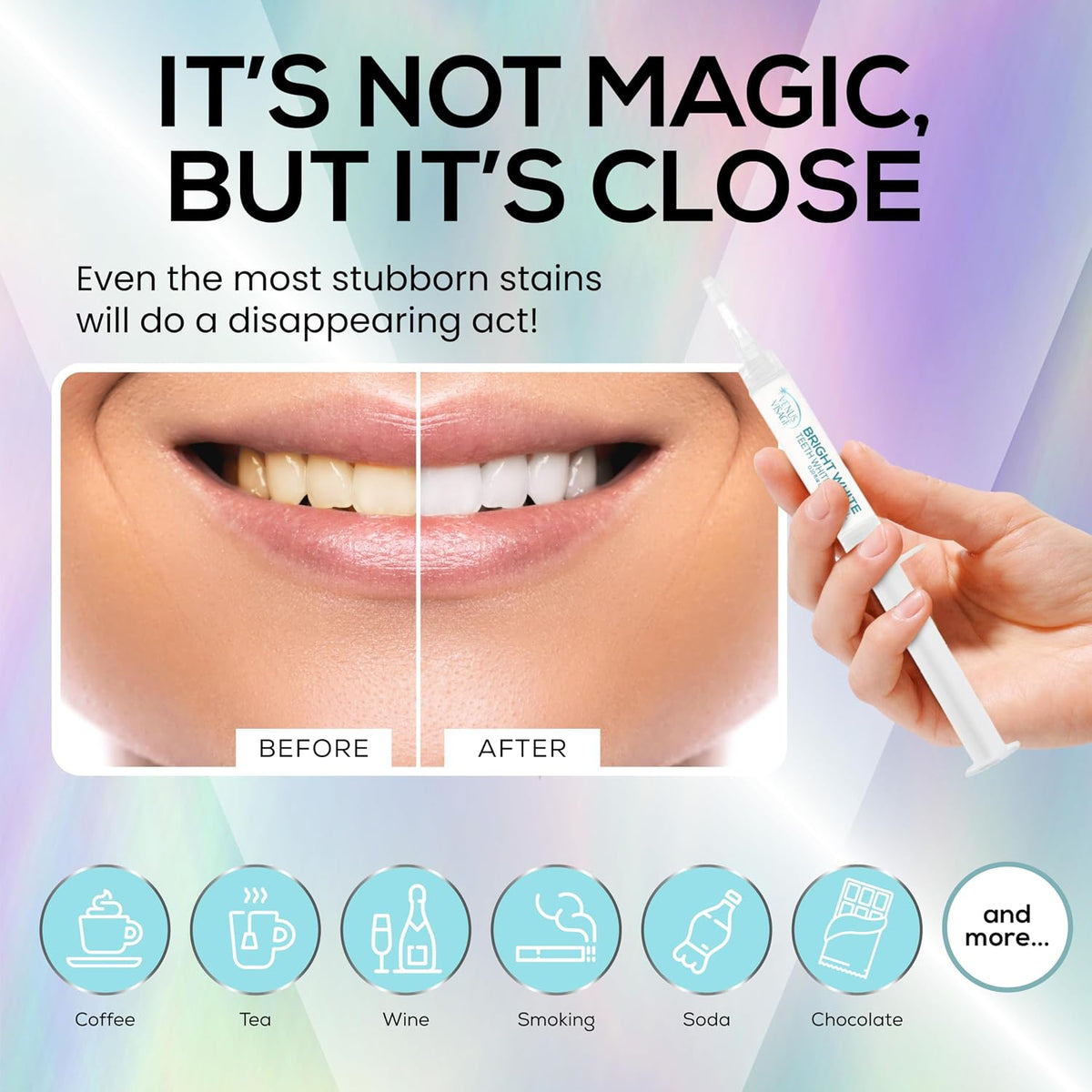 Venus Visage Teeth Whitening Gel Refill Kit Syringes (8 Pack) - 35% Carbamide Peroxide Teeth Whitener - No Sensitivity Teeth Whitening Gel for Trays - Teeth Whitening Kit Syringes for Brighter Smile