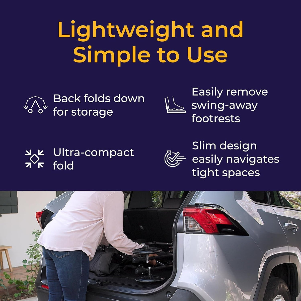 Drive Medical Folding Transport Wheelchair, Swing-Away Footrest, Silver | Lightweight Transport Wheelchair Folds for Easy Storage and Travel with Swing-Away Footrest for Simple Transfers