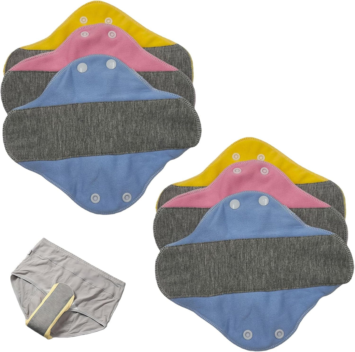 6 Pack Washable Sanitary Pads Reusable Cotton Cloth Pads for All Women