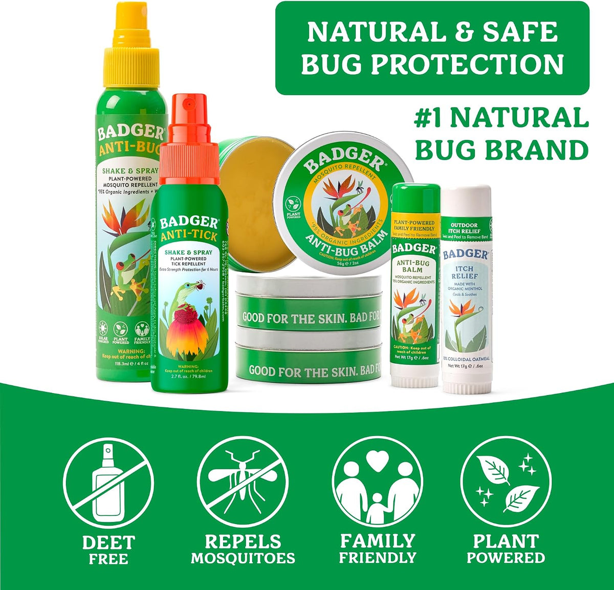 Badger Bug Bite Itch Relief Stick, Organic, Anti-Itch Balm, Soothing, .6 oz