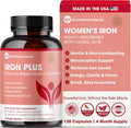 Iron Supplement for Women, Gentle Iron Bisglycinate 25mg, 120 Count | With vitamin C, B6, B12 & folic acid; supports iron deficiency, menstrual health & energy; gentle on the stomach
