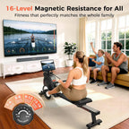 YOSUDA Rowing Machine for Home, Magnetic Rower Machine for Beginners to Athletes, Use with Resistance Adjustment Function, Bluetooth, App Supported, LCD Monitor, and Comfortable Seat Cushion