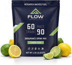 Flow Formulas Lemon Lime Endurance Drink Mix, Top 12 Allergen-Free, Carbohydrate & Electrolyte Sports Fuel Powder for Performance Training, High Carb Exercise Support, Gluten-Free - 10 Servings