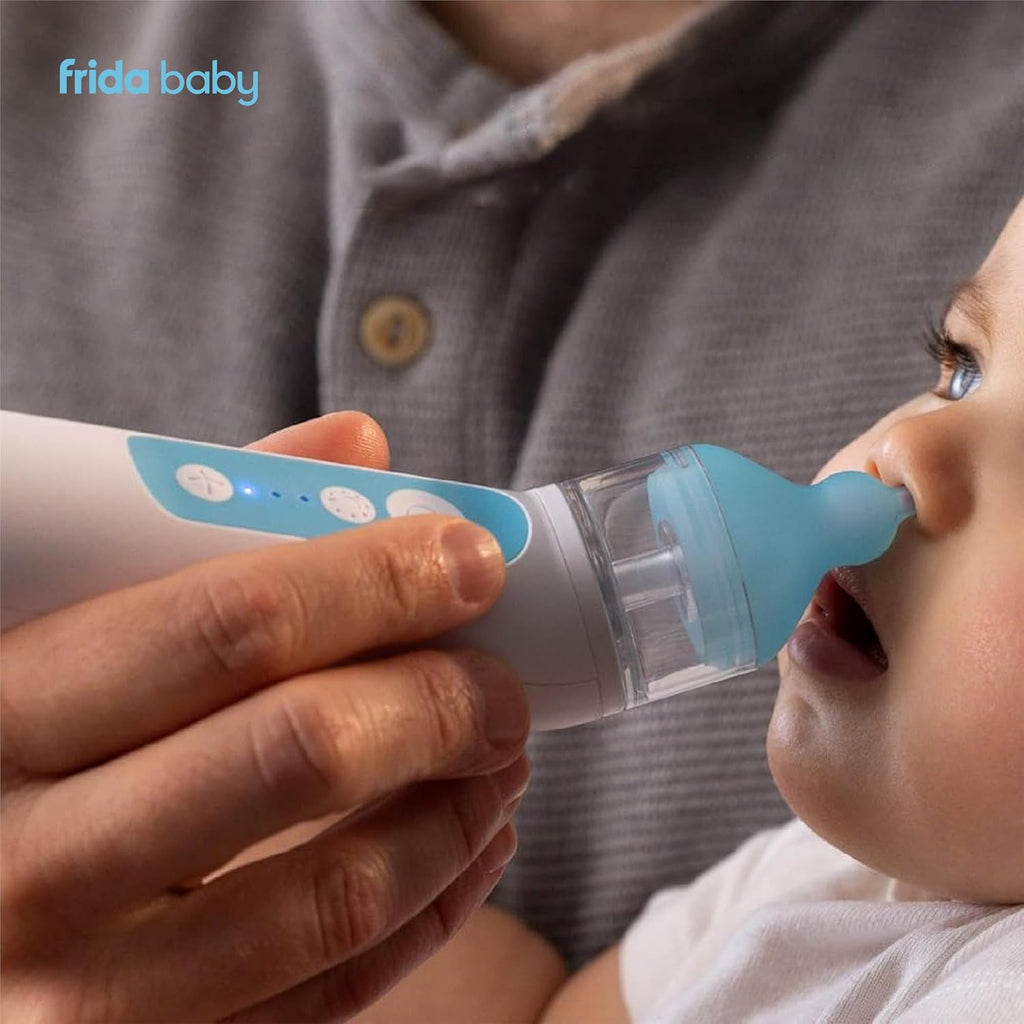Frida Baby Electric NoseFrida Nasal Aspirator for Baby, Nose Sucker for Baby & Toddler, Upgraded Nasal Aspirator for Congestion + Allergy Relief with 3 Suction Levels, 2 Silicone Tips, USB