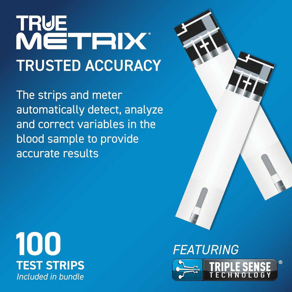 TRUE METRIX AIR Meter Kit, Glucose Monitor, Supplies, Log Book, Solution