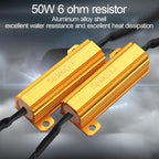 Car LED Headlight Decoders​LED Load Resistors,50W 6Ohm for 9005/9006 Bulbs Canbus Decoder Anti Flicker,Error Codes,Random Shutdown,IP67 Waterproof 4PCS (Suitable for 9005/9006 Bulbs)