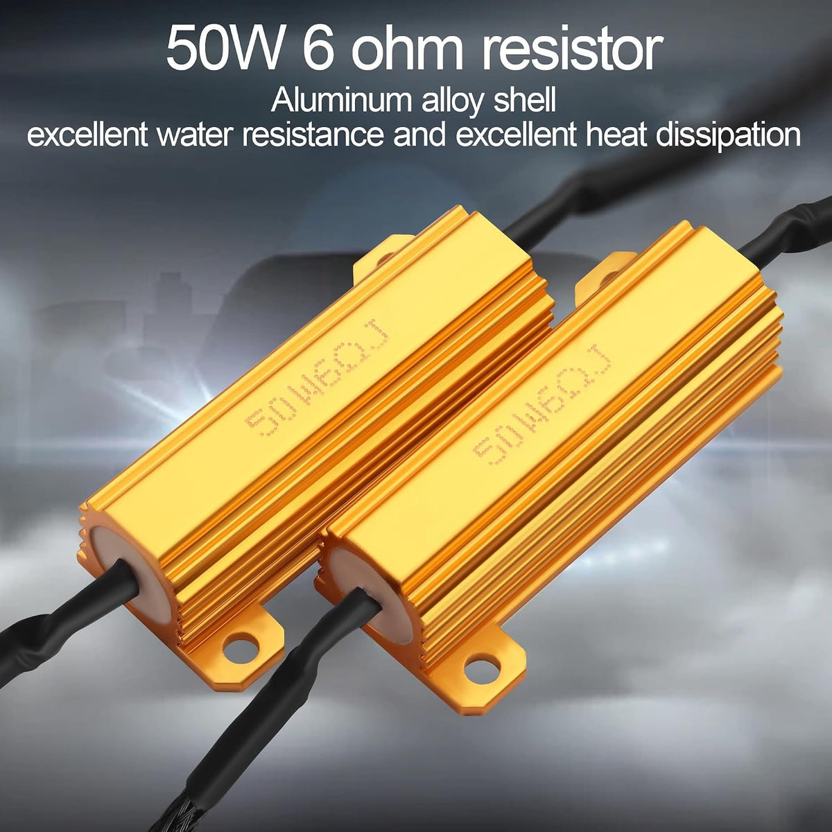 Car LED Headlight Decoders​LED Load Resistors,50W 6Ohm for 9005/9006 Bulbs Canbus Decoder Anti Flicker,Error Codes,Random Shutdown,IP67 Waterproof 4PCS (Suitable for 9005/9006 Bulbs)