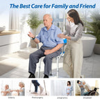 Shower Chair for Inside Shower 500lbs - Bariatric Shower Seat with Arms & Back, 6 Height Adjustment & Reinforced Crossbars for Elderly/Disabled Adults, Blue