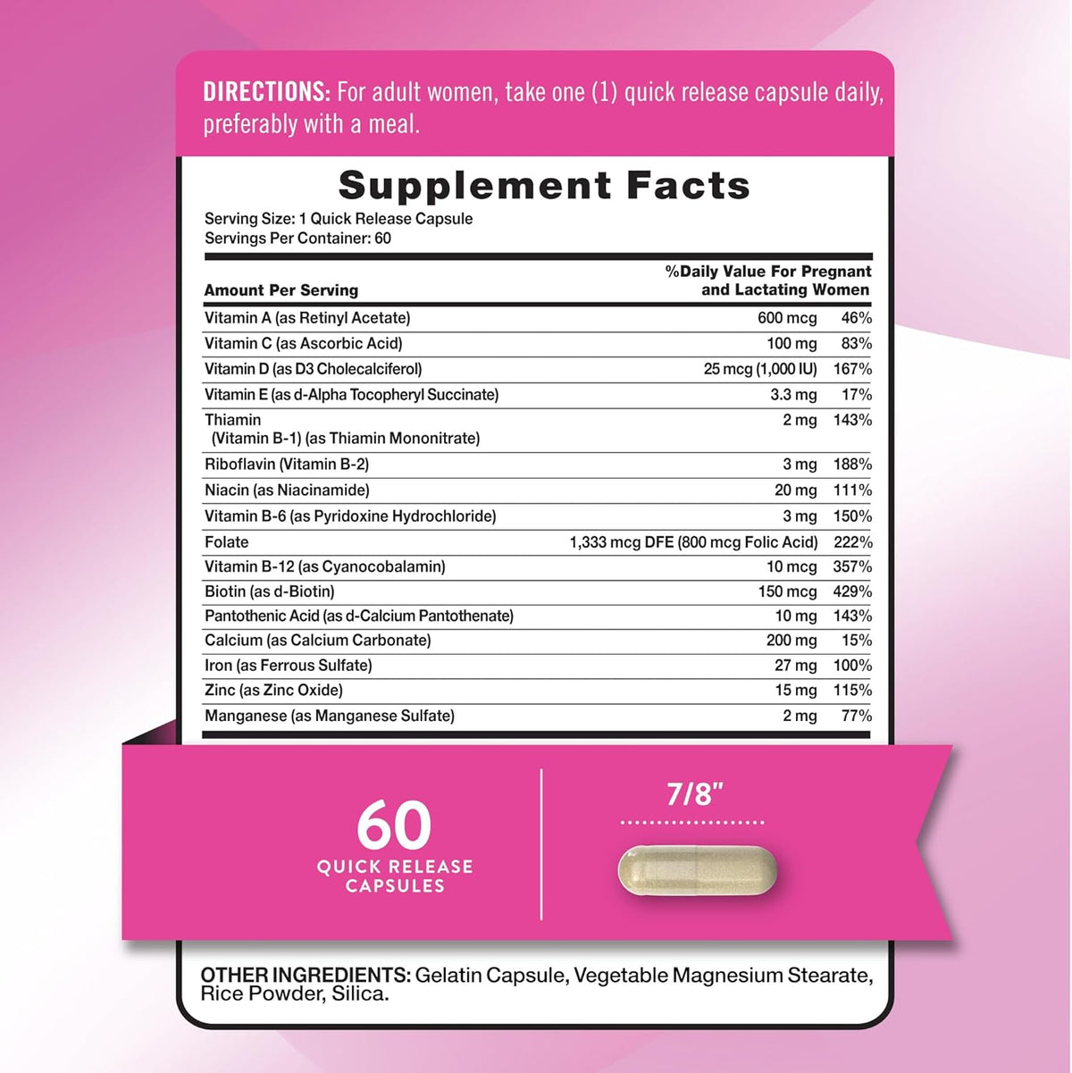 Nature's Truth Prenatal Vitamins with Folic Acid | 60 Capsules