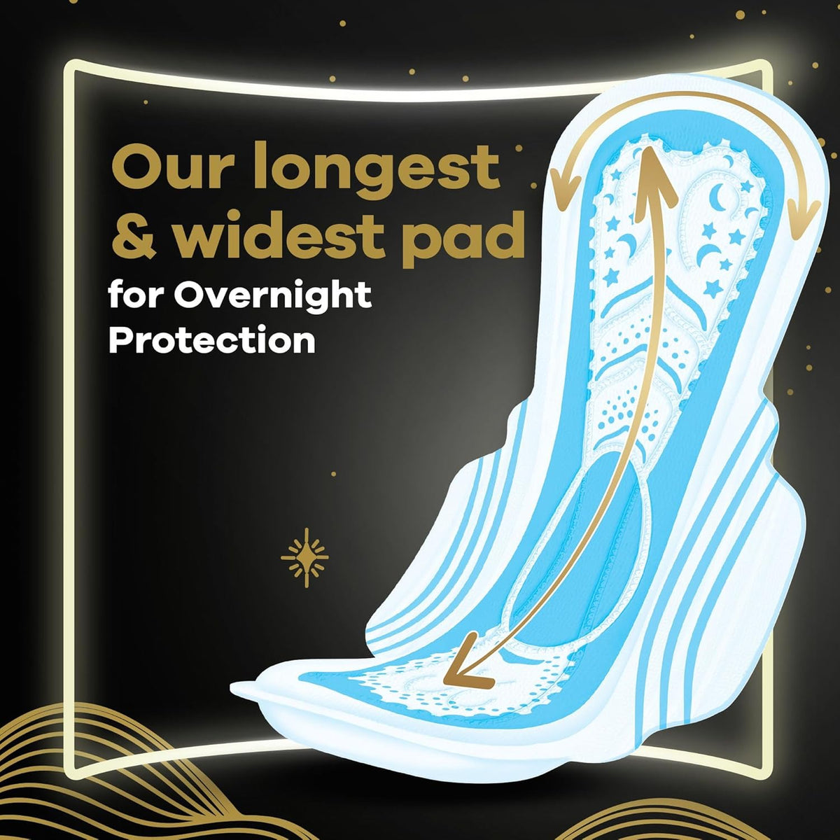 Sanitary Pads With Wings Overnight 20 pieces
